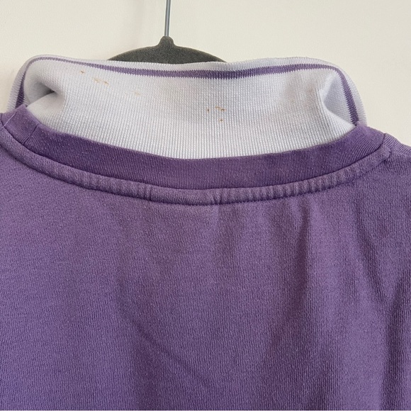 Adrian Daltfeld Lavender Floral Embroidered Collared Sweatshirt Pullover-Size L - Picture 7 of 9